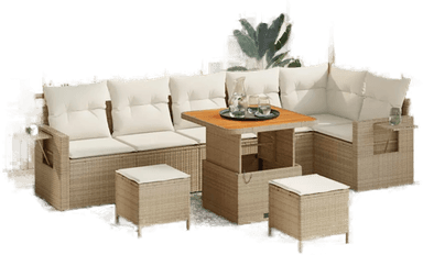 Vidaxl Hagesofa Set 11 pcs Beige