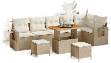Vidaxl Hagesofa Set 11 pcs Beige