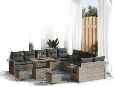 Vidaxl Hagesofa Set Grå Polyrotting