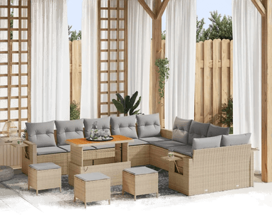 Vidaxl Hagesofa Set 14 pcs Beige