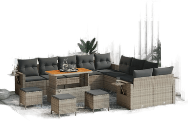 Vidaxl Hagesofa Set 14 pcs Grå