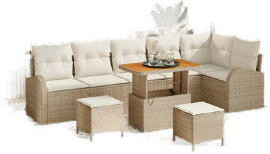 vidaXL Hagesofa Set 9 pcs Beige
