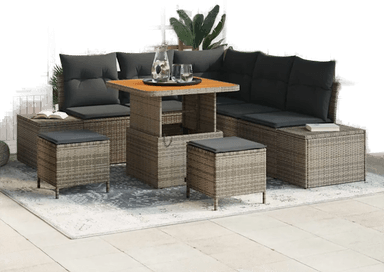 Vidaxl Hagesofa Set 8 pcs Grå