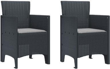 Vidaxl Hage Stol med pute Antrasitt