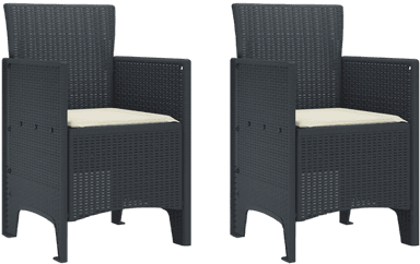 Vidaxl Hage Stol med pute Antrasitt