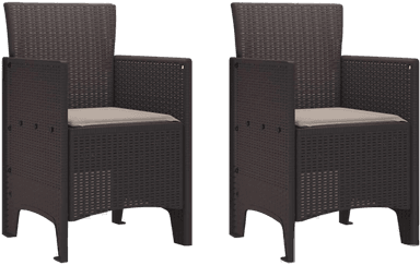 Vidaxl Hage Stol med pute 2 pcs Brun