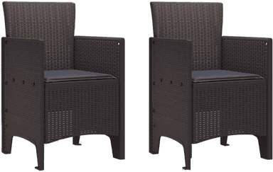 Vidaxl Hage Stol 2 pcs Brun