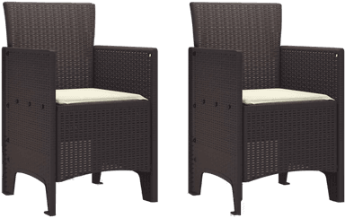 Vidaxl Hage Stol med pute 2 pcs Brun