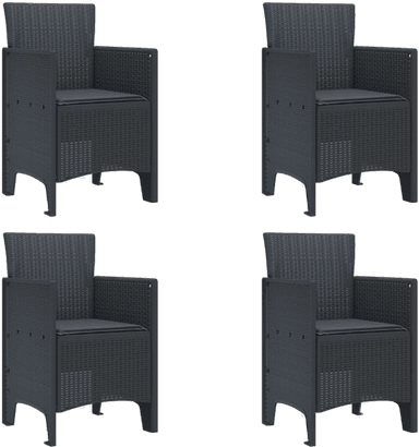 Vidaxl Hage Stol med pute Antrasitt