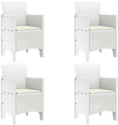 Vidaxl Hage Stol med pute 4 pcs Hvit