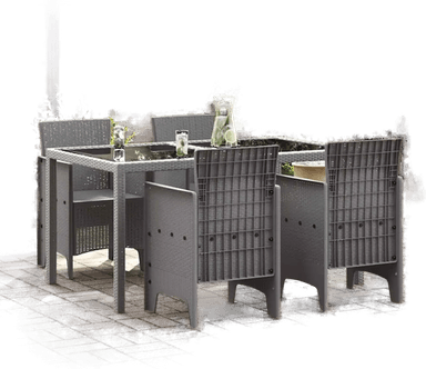 Vidaxl Hage Stol med pute 4 pcs Lysegrå