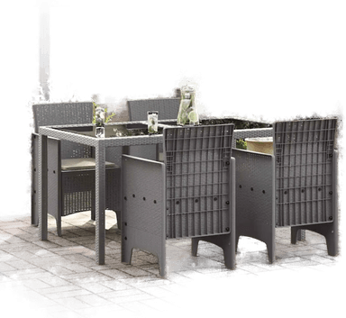 Vidaxl Hage Stol med pute 4 pcs Lysegrå