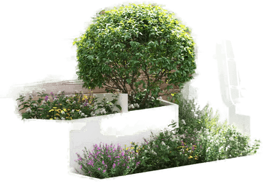 Vidaxl Hageblomsterpotte Hvit 80 x 80 x 50 cm