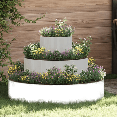 Vidaxl Hageblomsterpotte sølv 90 x 90 x 20 cm