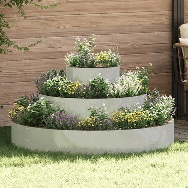 Vidaxl Hageblomsterpotte sølv 120 x 120 x 20 cm