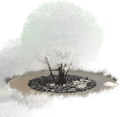 vidaXL Flat Tre Ring sølv Ø50 / 80 cm