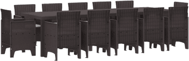 Vidaxl Hage Spisegruppe 13 pcs Rattan