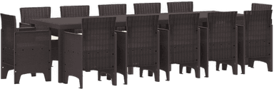Vidaxl Hage Spisegruppe 13 pcs Brun