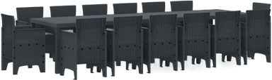 Vidaxl Hage Spisegruppe 15 pcs Antrasitt