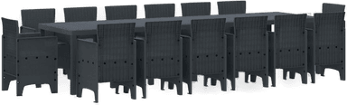 Vidaxl Hage Spisegruppe 15 pcs Antrasitt