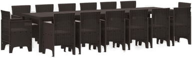 Vidaxl Hage Spisegruppe 15 pcs Brun
