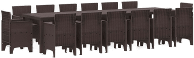 Vidaxl Hage Spisegruppe 15 pcs Brun