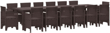 Vidaxl Hage Spisegruppe 15 pcs Brun