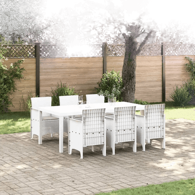Vidaxl Hage Spisegruppe 7 deler Hvit