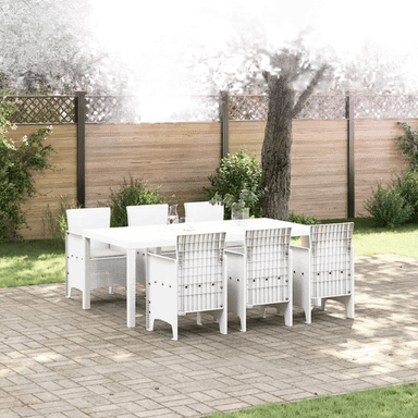 Vidaxl Hage Spisegruppe 7 pcs Hvit