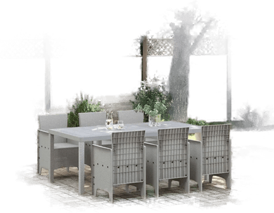 Vidaxl Hage Spisegruppe 7 pcs Lysegrå