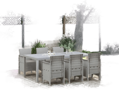 Vidaxl Hage Spisegruppe 7 pcs Lysegrå
