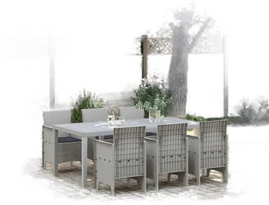 Vidaxl Hage Spisegruppe 7 pcs Lysegrå