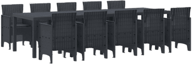 Vidaxl Hage Spisegruppe 11 pcs Antrasitt