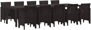Vidaxl Hage Spisegruppe 11 pcs Brun