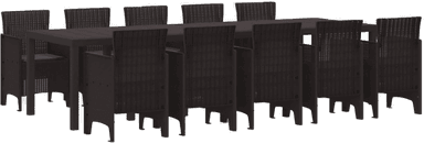 Vidaxl Hage Spisegruppe 11 pcs Brun Antrasitt