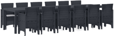 Vidaxl Hage Spisegruppe 13 pcs Antrasitt