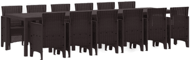 Vidaxl Hage Spisegruppe 13 pcs Brun
