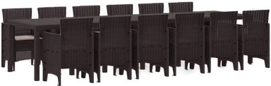 Vidaxl Hage Spisegruppe 13 pcs Brun