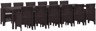 Vidaxl Hage Spisegruppe 13 pcs Brun