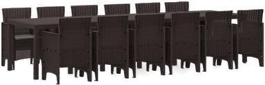 Vidaxl Hage Spisegruppe 13 pcs Brun