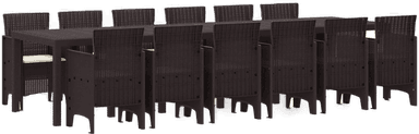 Vidaxl Hage Spisegruppe 13 pcs Brun