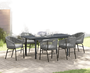Vidaxl Hage Spisegruppe 7 pcs Grå
