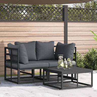 Vidaxl Hagesofa Set 3 deler Svart