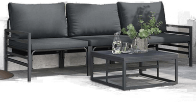 Vidaxl Hagesofa Set 4 pcs Svart