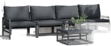 Vidaxl Hagesofa Set 5 pcs Svart