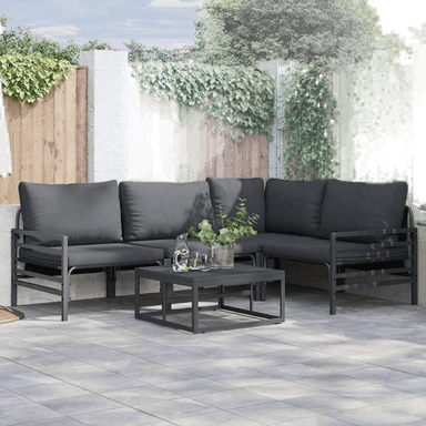 Vidaxl Hagesofa Set 4 pcs Antrasitt