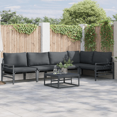 Vidaxl Hagesofa Set 5 pcs Svart