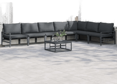 Vidaxl Hagesofa Set 7 pcs Svart