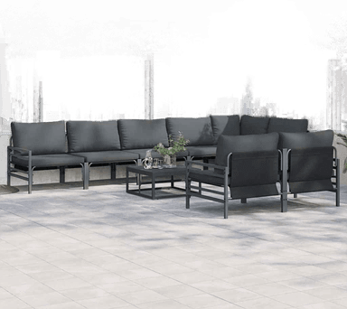 Vidaxl Hagesofa Set 8 pcs Svart