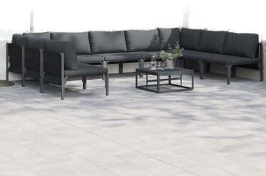 Vidaxl Hagesofa Set 10 pcs Svart